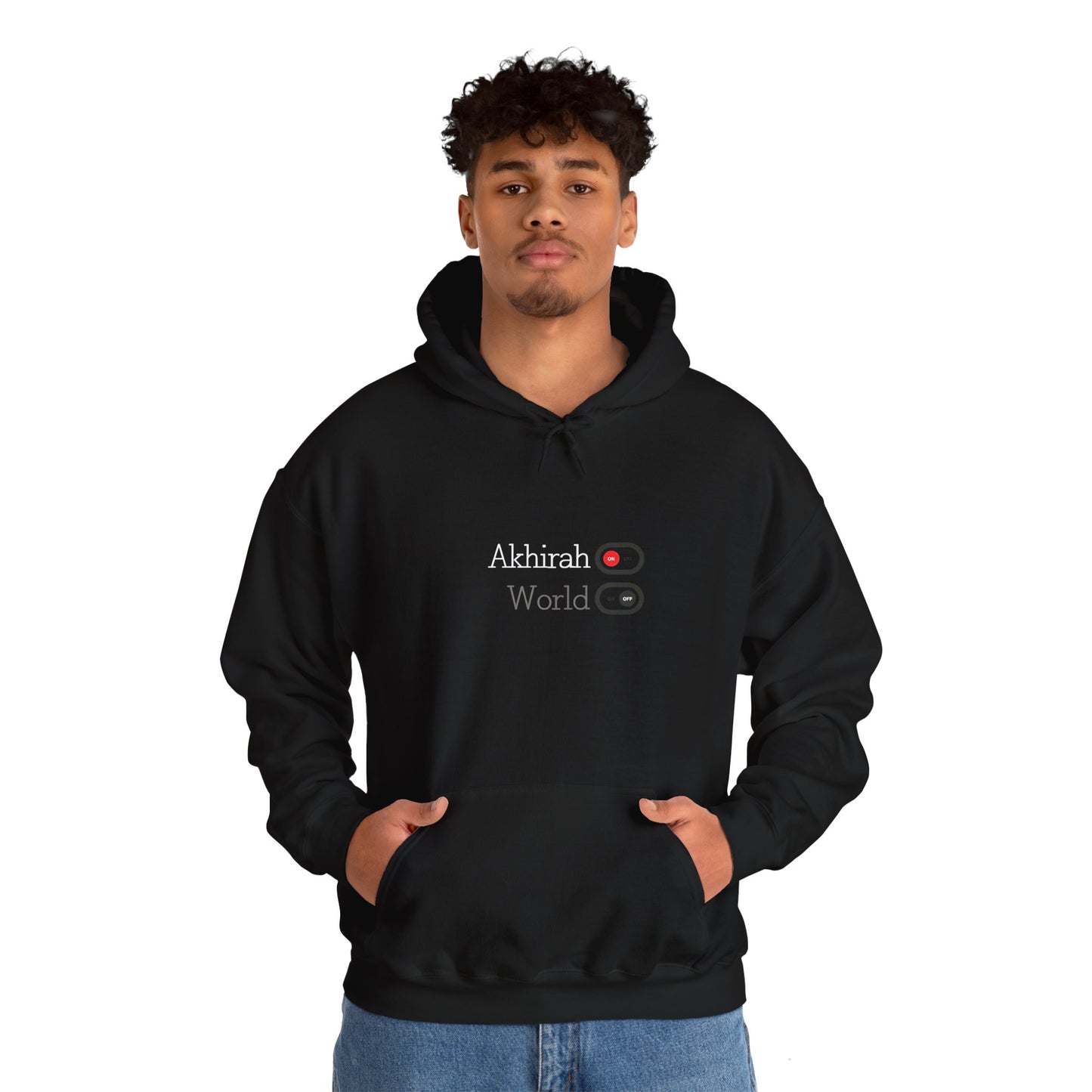 Akhirah ON, World OFF Unisex Heavy Blend™ Hooded Sweatshirt