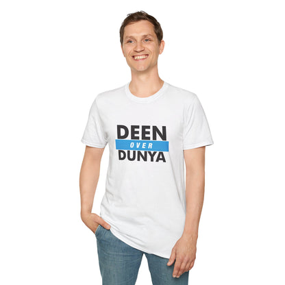 Unisex Softstyle T-Shirt - "Deen Over Dunya" Inspirational Tee | Faith and Community Apparel